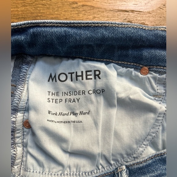 MOTHER  The Insider Crop Step Fray Light Blue Flare Jeans for Women - Picture 14 of 15